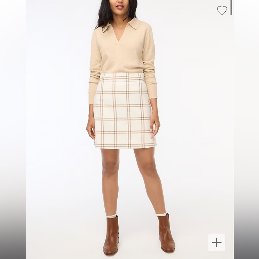 J. Crew Plaid Wool Blend A line Mini Skirt